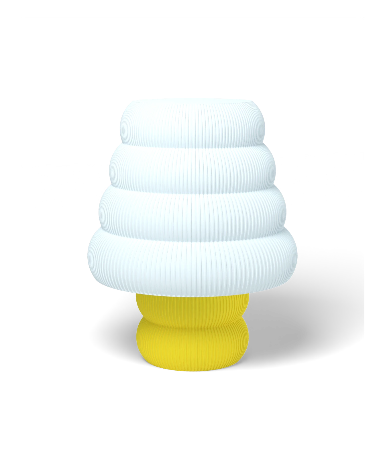 HALO Tree Wide on Totem lamp, Frost shade on a Yellow base